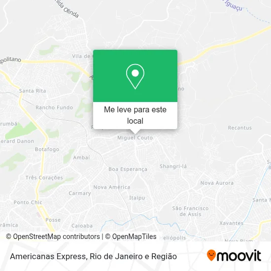 Americanas Express mapa