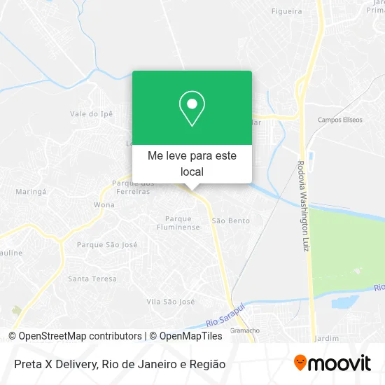 Preta X Delivery mapa