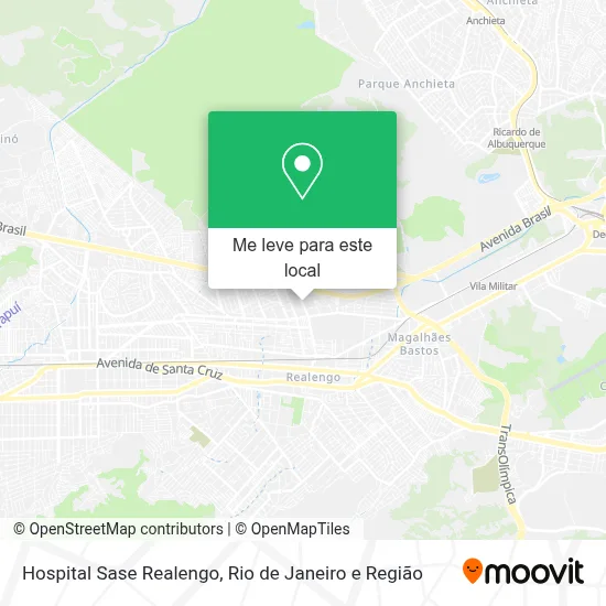 Hospital Sase Realengo mapa