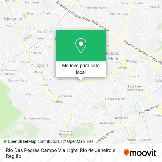 Rio Das Pedras Campo Via Light mapa