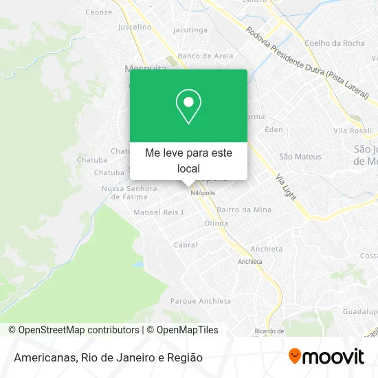 Americanas mapa