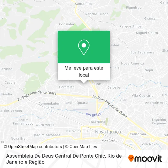 Assembleia De Deus Central De Ponte Chic mapa