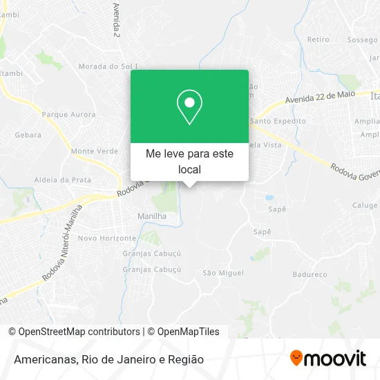 Americanas mapa