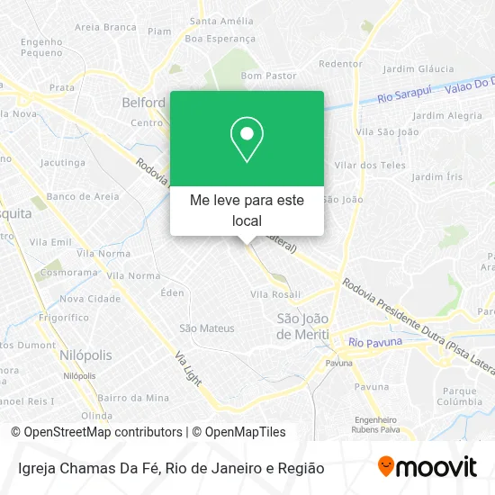 Igreja Chamas Da Fé mapa