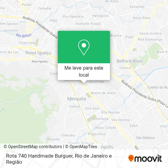 Rota 740 Handmade Burguer mapa