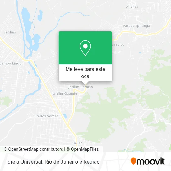 Igreja Universal mapa