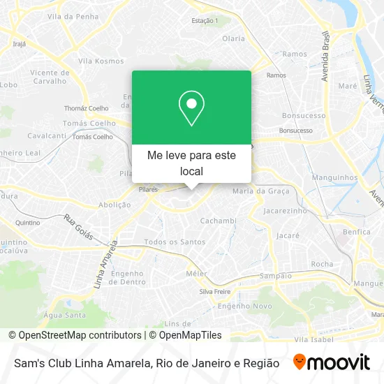 Sam's Club Linha Amarela mapa