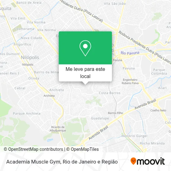 Academia Muscle Gym mapa