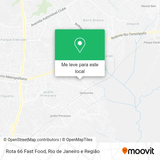 Rota 66 Fast Food mapa