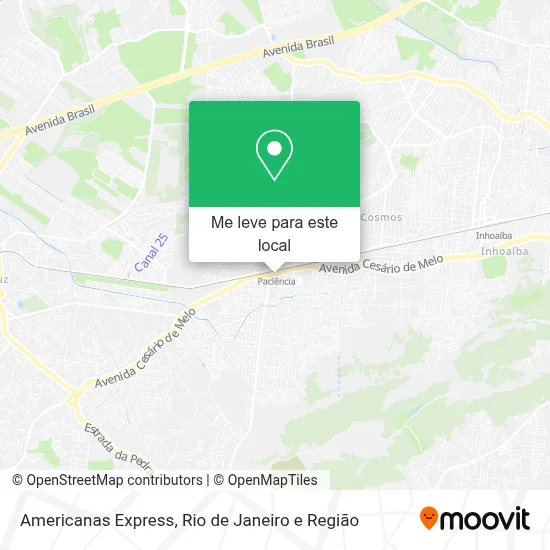 Americanas Express mapa