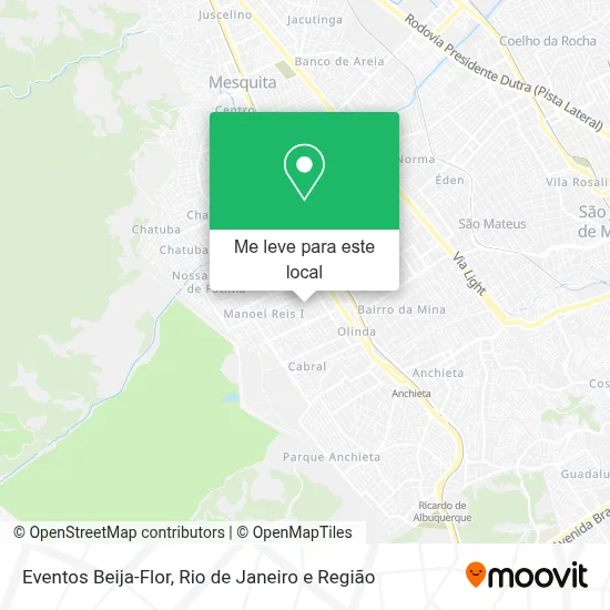 Eventos Beija-Flor mapa
