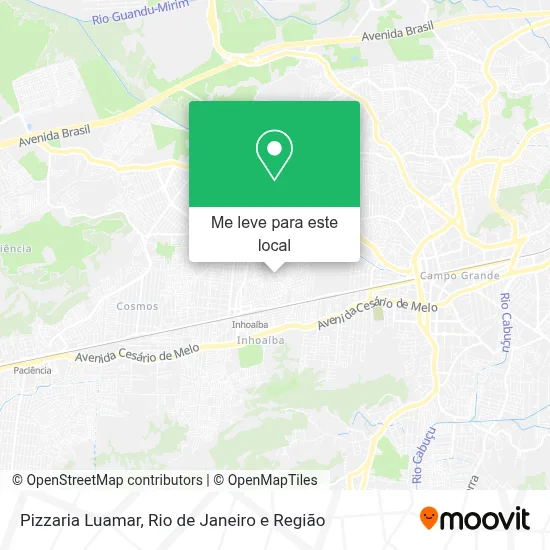Pizzaria Luamar mapa