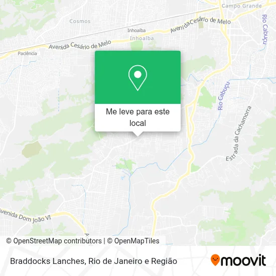 Braddocks Lanches mapa