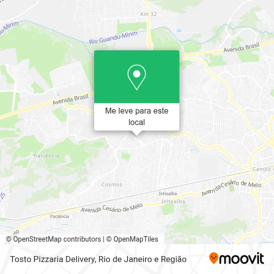Tosto Pizzaria Delivery mapa