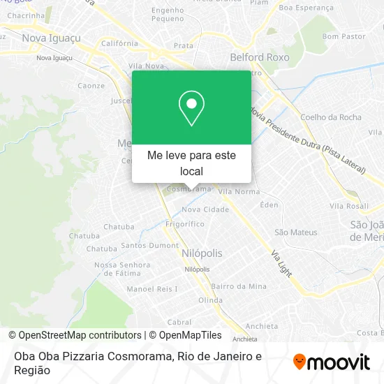 Oba Oba Pizzaria Cosmorama mapa
