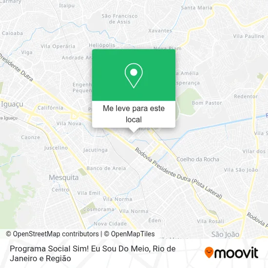 Programa Social Sim! Eu Sou Do Meio mapa