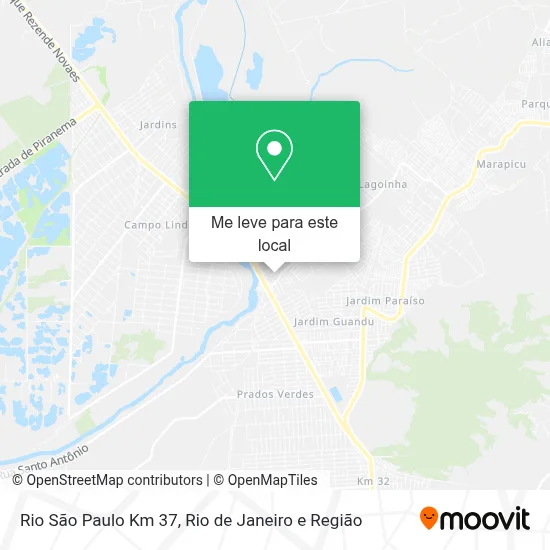 Rio São Paulo Km 37 mapa