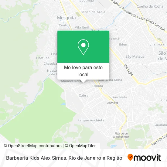 Barbearia Kids Alex Simas mapa