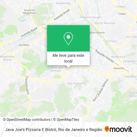 Java Joe's Pizzaria E Bistrô mapa