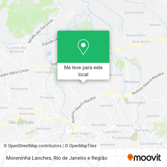 Moreninha Lanches mapa