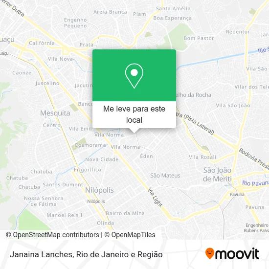 Janaina Lanches mapa
