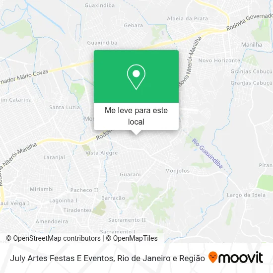 July Artes Festas E Eventos mapa