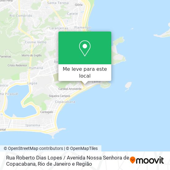 Rua Roberto Dias Lopes / Avenida Nossa Senhora de Copacabana mapa