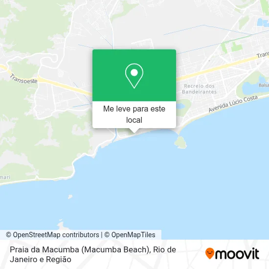 Praia da Macumba (Macumba Beach) mapa