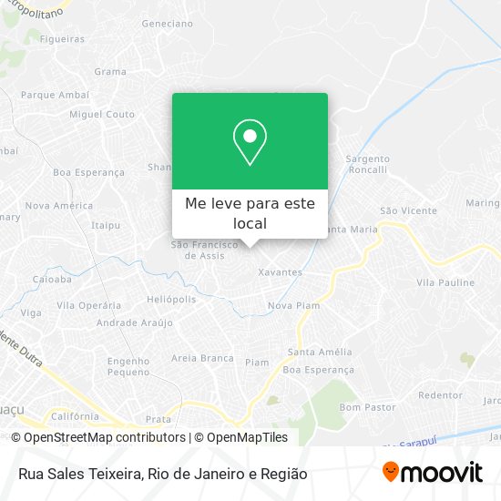 Rua Sales Teixeira mapa