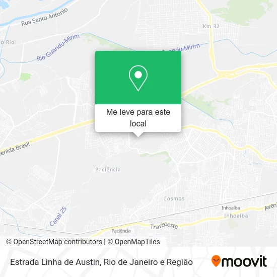 Estrada Linha de Austin mapa