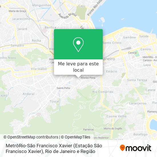 MetrôRio-São Francisco Xavier mapa