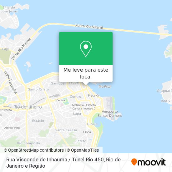 Rua Visconde de Inhaúma / Túnel Rio 450 mapa