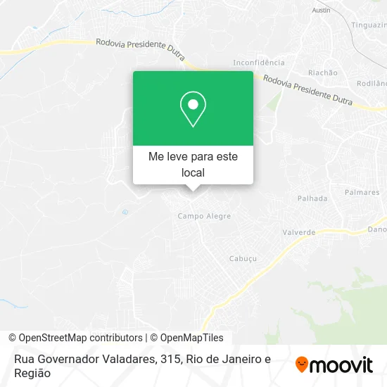Rua Governador Valadares, 315 mapa