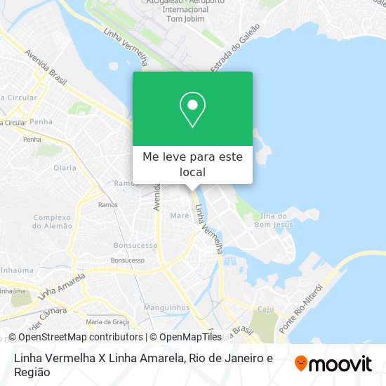 Linha Vermelha X Linha Amarela mapa