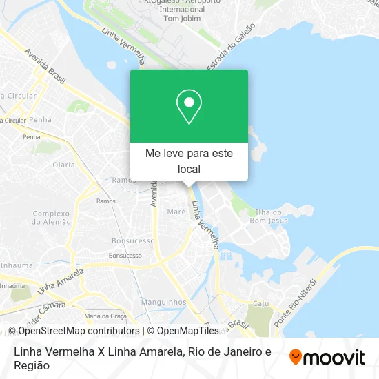 Linha Vermelha X Linha Amarela mapa