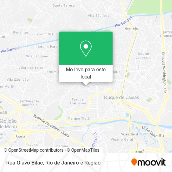 Rua Olavo Bilac mapa