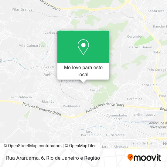 Rua Araruama, 6 mapa