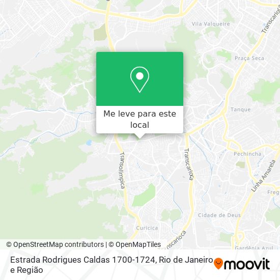 Estrada Rodrigues Caldas 1700-1724 mapa