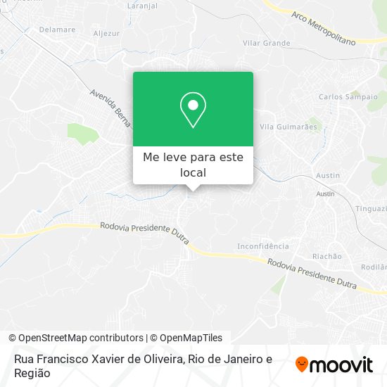 Rua Francisco Xavier de Oliveira mapa