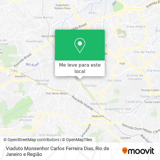 Viaduto Monsenhor Carlos Ferreira Dias mapa
