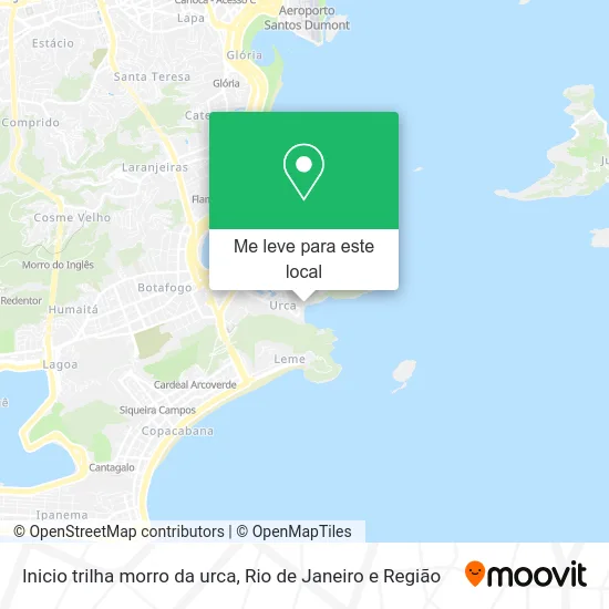 Inicio trilha morro da urca mapa