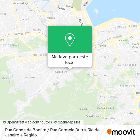 Rua Conde de Bonfim / Rua Carmela Dutra mapa