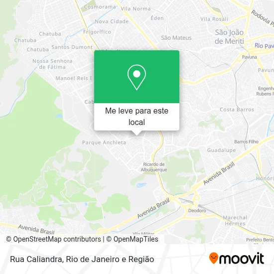 Rua Caliandra mapa