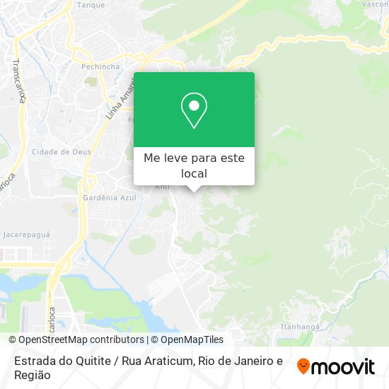 Estrada do Quitite / Rua Araticum mapa