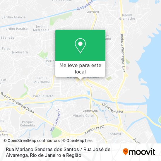 Rua Mariano Sendras dos Santos / Rua José de Alvarenga mapa