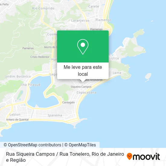 Rua Siqueira Campos / Rua Tonelero mapa