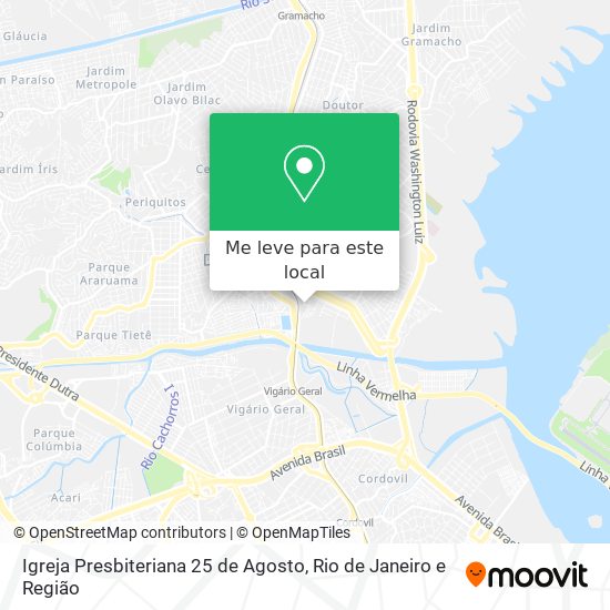 Igreja Presbiteriana 25 de Agosto mapa