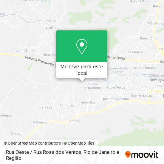 Rua Oeste / Rua Rosa dos Ventos mapa