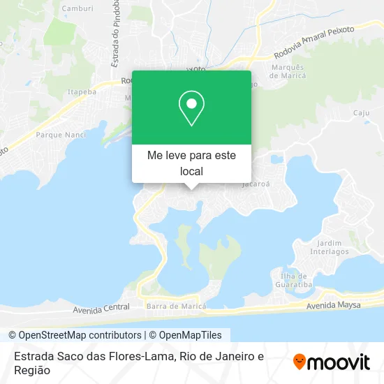 Estrada Saco das Flores-Lama mapa