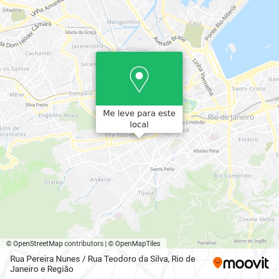 Rua Pereira Nunes / Rua Teodoro da Silva mapa